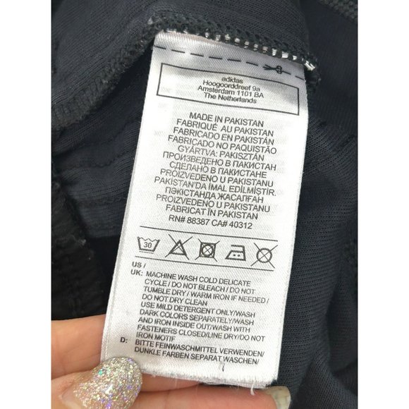 Adidas Men’s Track Pants S Black Trefoil Zip Pockets Triple Stripes Zip Ankle - Picture 11 of 16